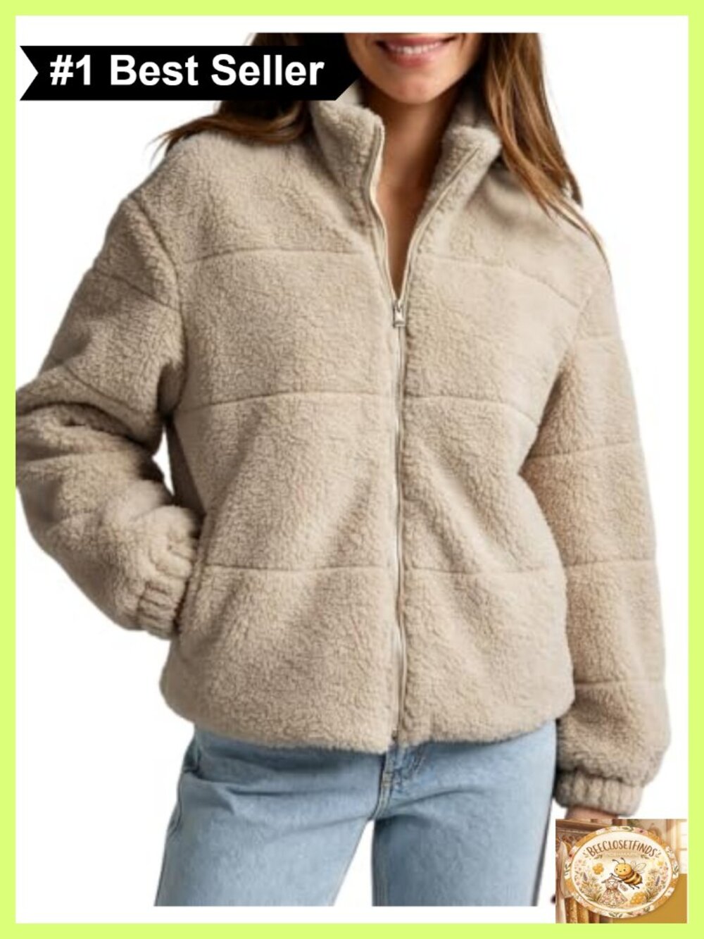 Womens Sherpa Fleece Jacket Zip Up Warm Casual Winter Coat